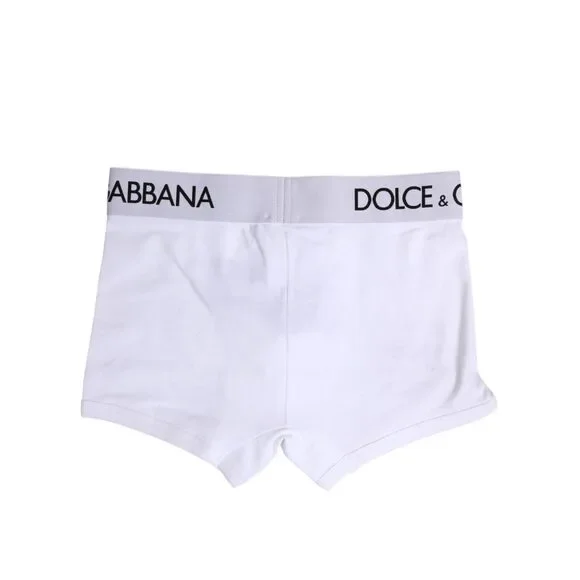 Dolce & Gabbana White Cotton Stretch Regular Boxer Underwear